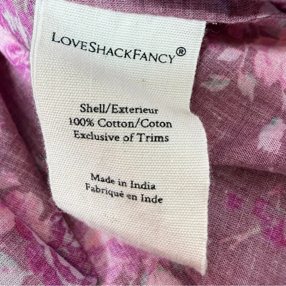 Love Shack Fancy Morrison Top Blouse Cotton Spiced Apple Red Size M